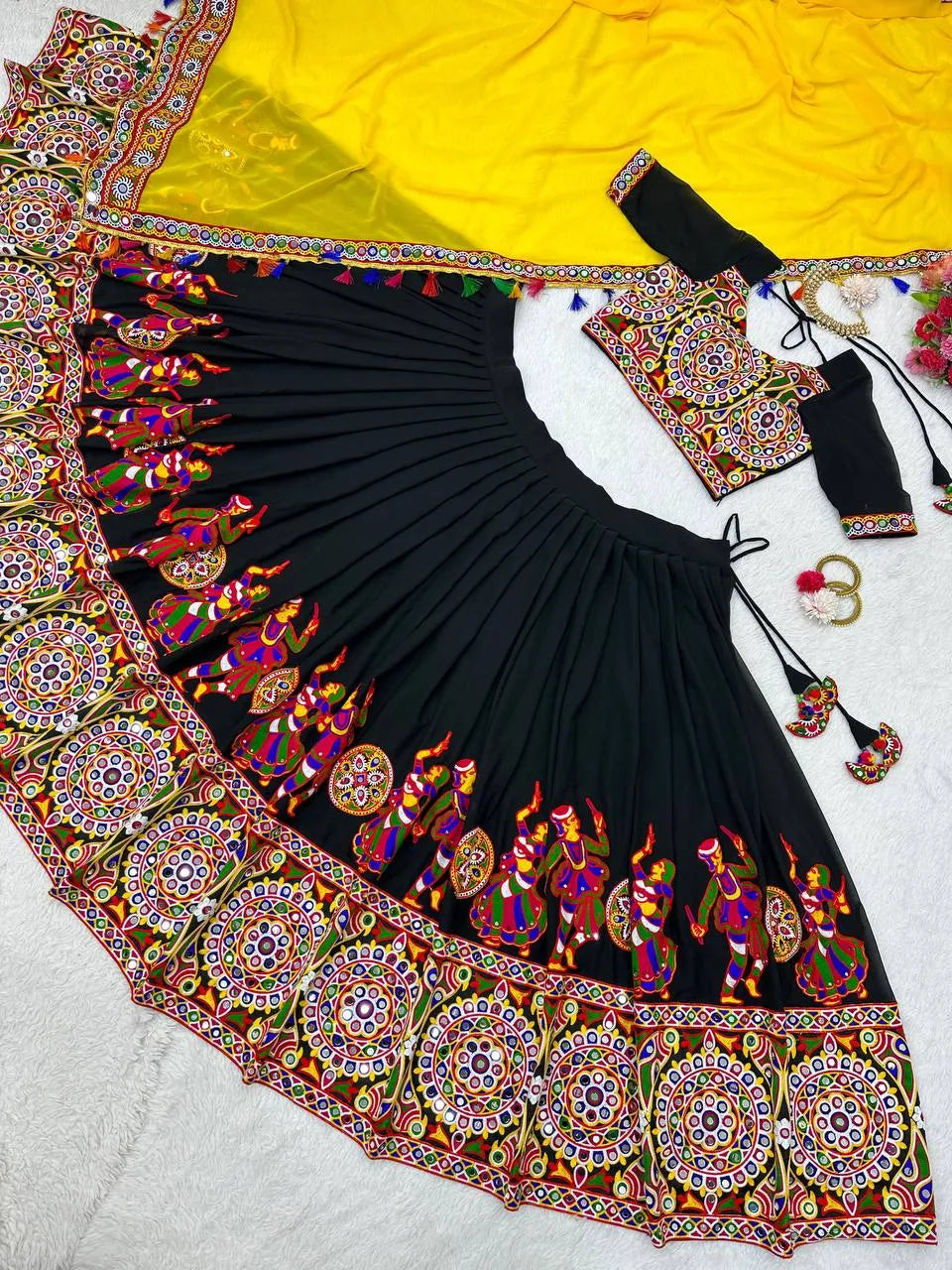 Designer Black Navratri Lehenga Choli – Fox Georgette Elegance with Stunning Embroidery!