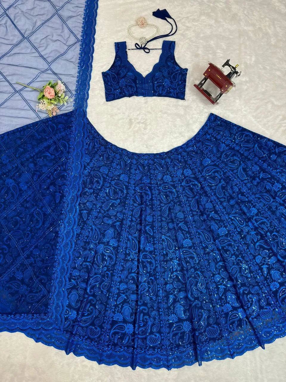 Stunning Elegance: Deepika Vol 22 Blue Designer Lehenga Choli