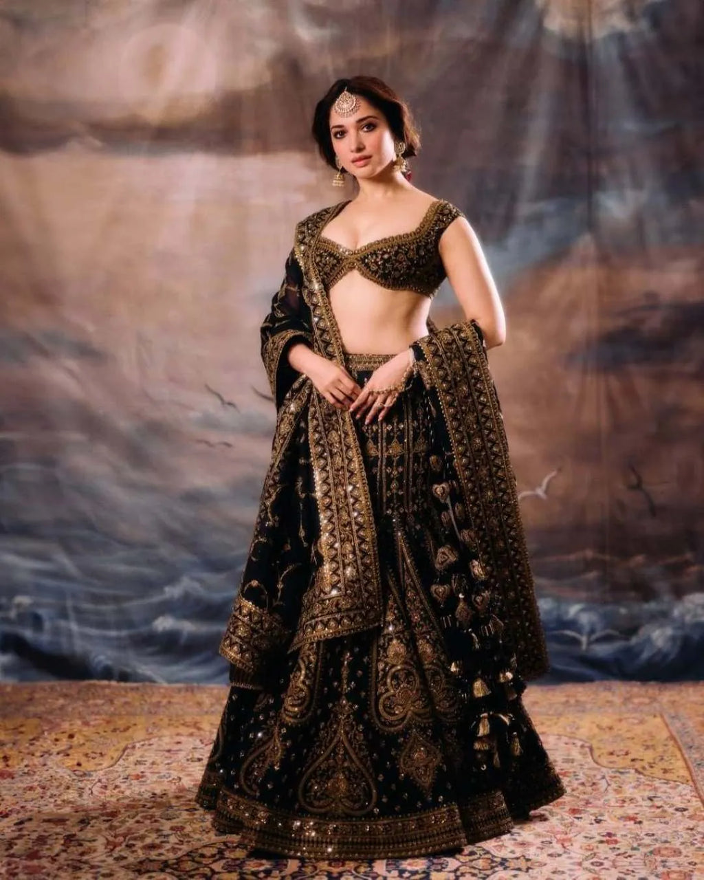 Black Lehenga Choli – Premium Jalpari Silk with Embroidery Sequence