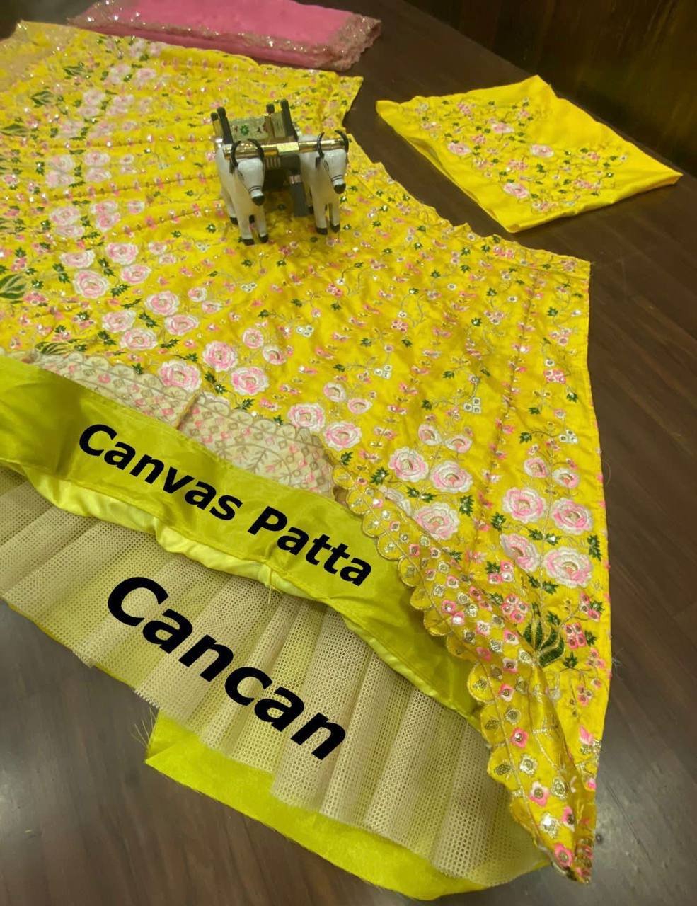 Regal Grace: Malai Satin Yellow Silk Lehenga Choli with Heavy Embroidery