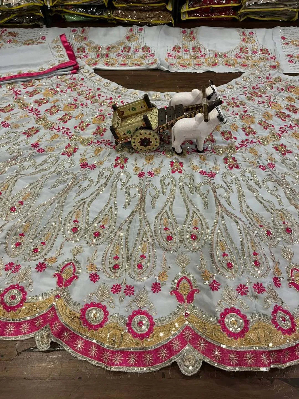 Party Wear Lehenga Choli – Faux Georgette with Real Mirror & Sequins Embroidery Work