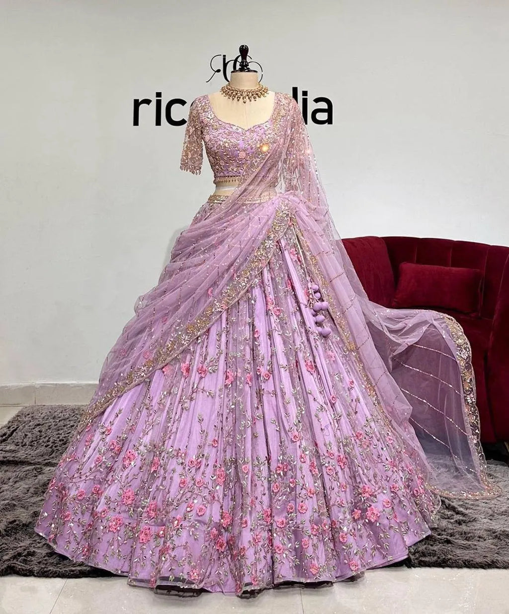 💜 Butterfly Net Purple Lehenga Choli 💜