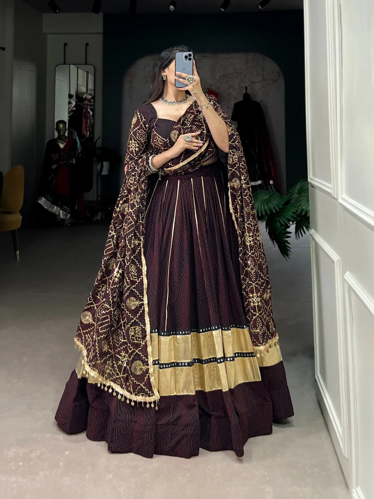 Radiant Nights: Black Navratri Chaniya Choli for Festive Glam