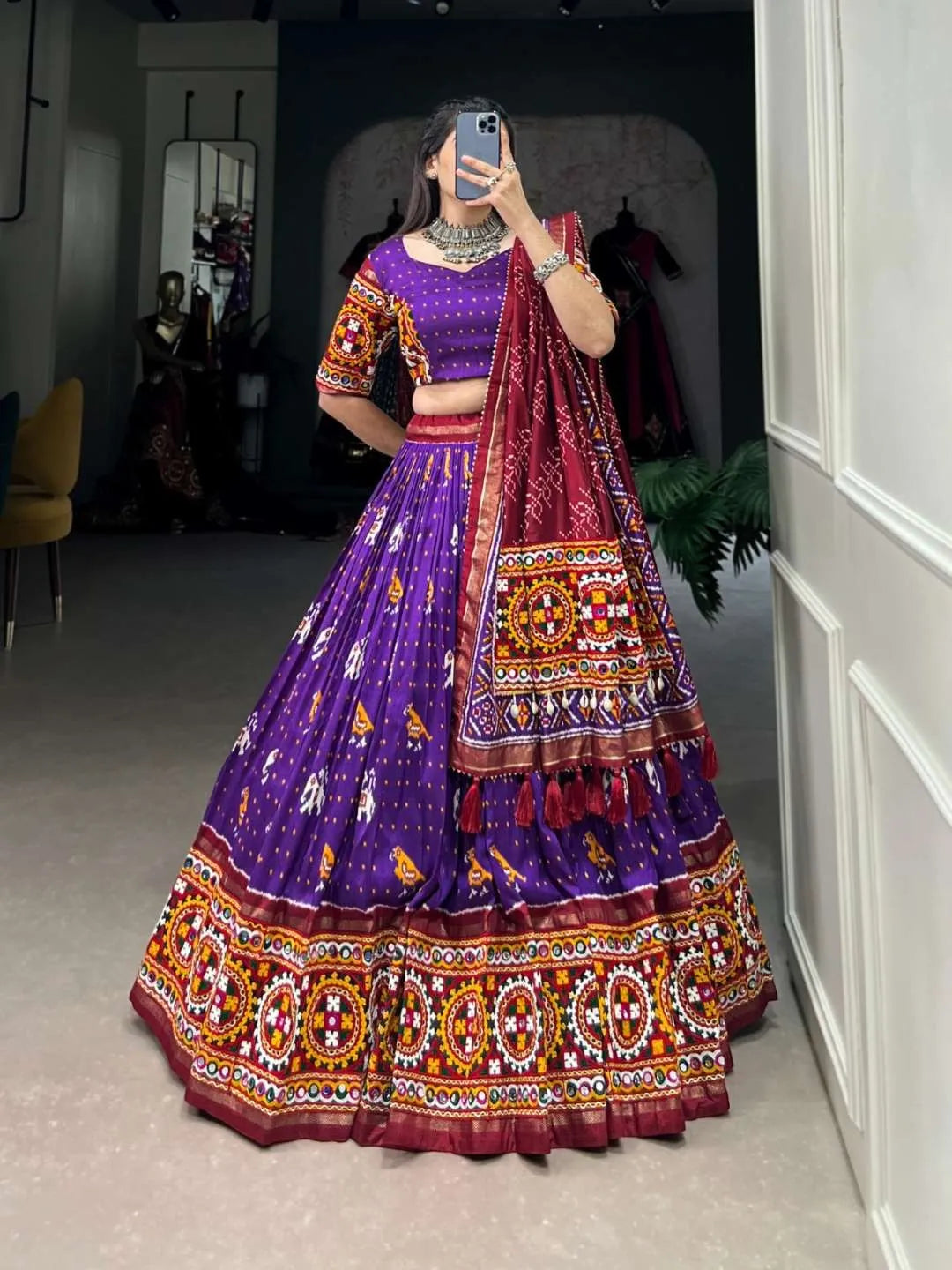 Vibrant Navratri Chaniya Choli with Patola Print