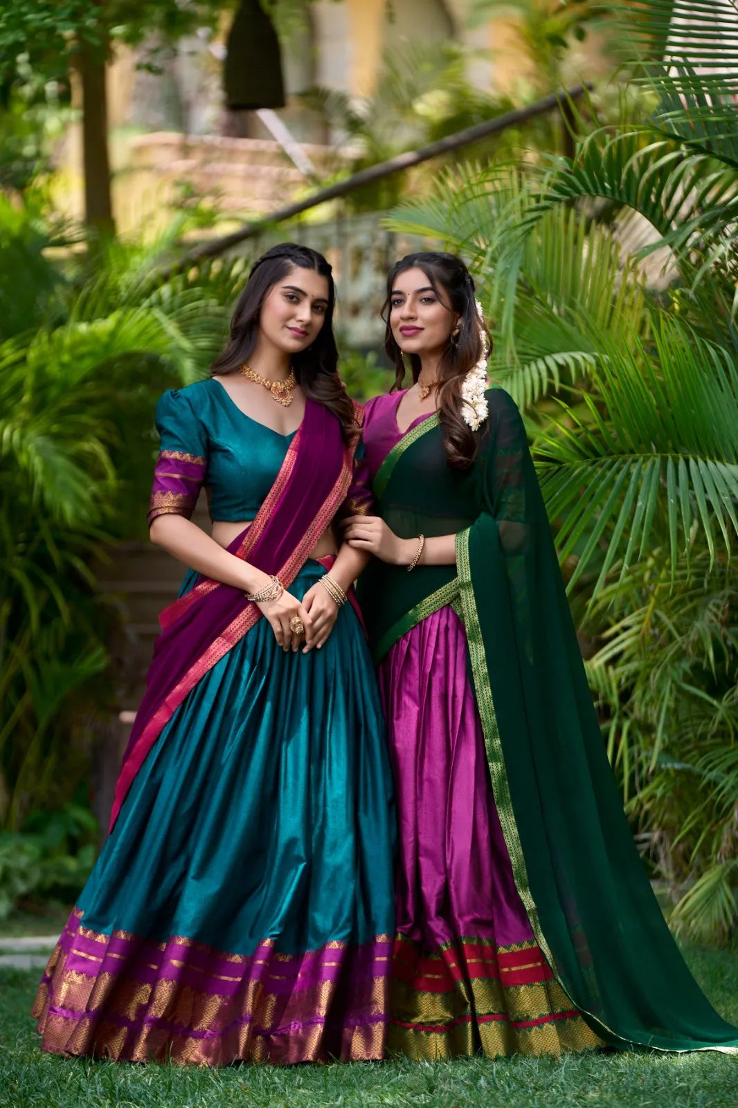 Poly Green Cotton Traditional Lehenga Choli - Ethereal Elegance for 2024