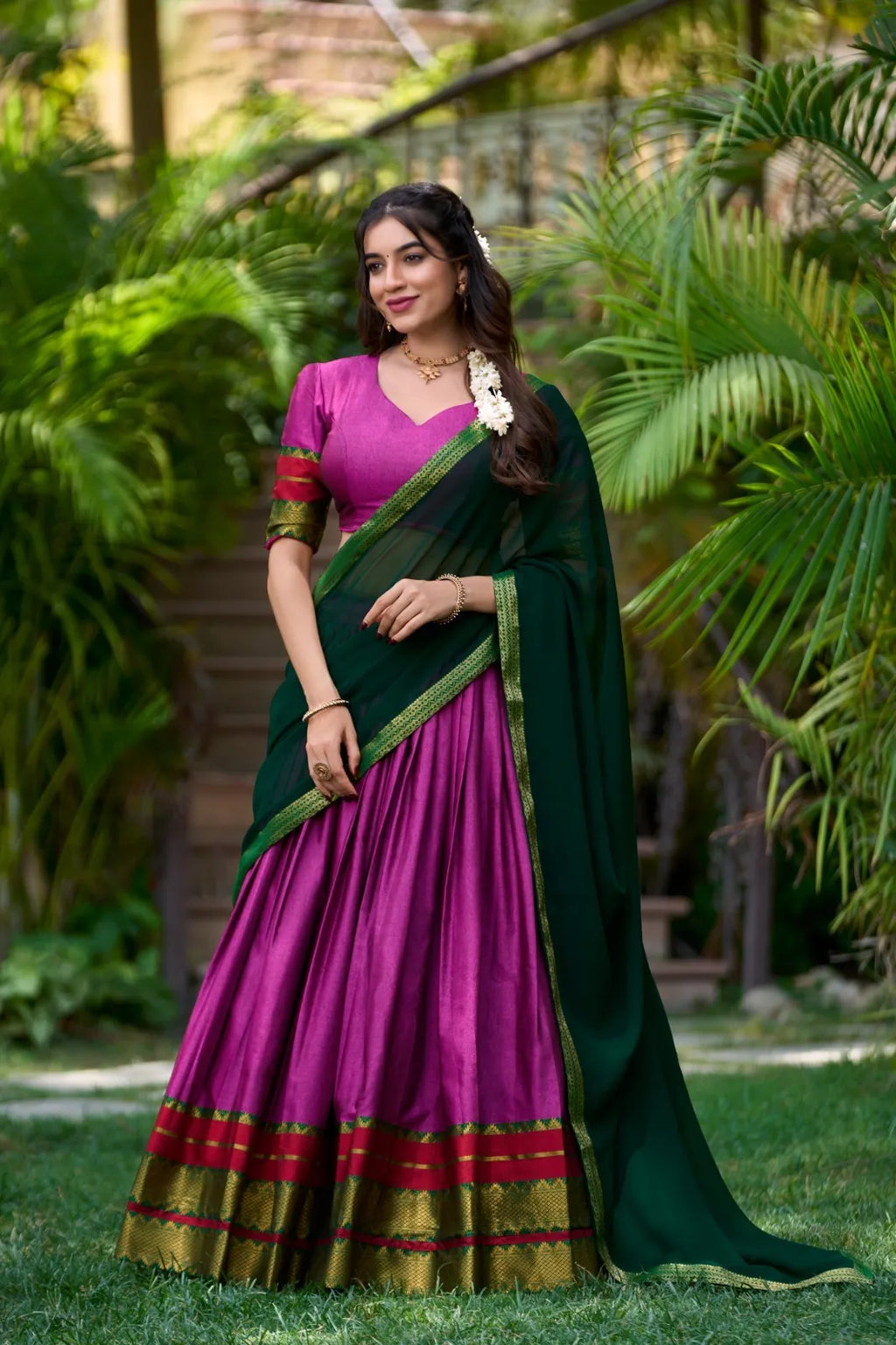 Poly Pink Cotton Traditional Lehenga Choli - Ethereal Elegance for 2024